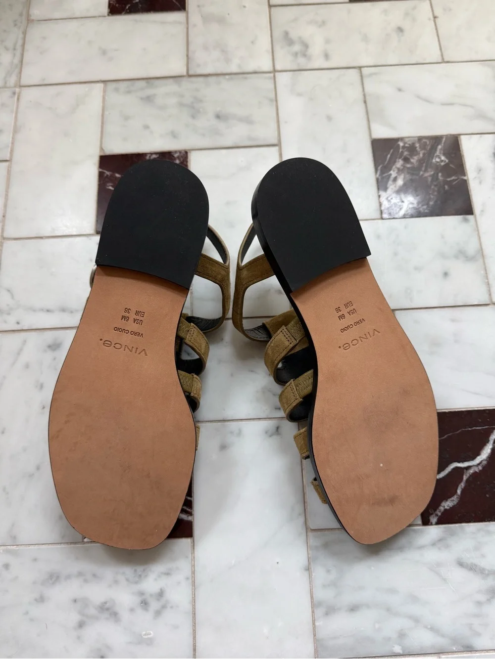 VINCE Melina Tan Suede Fisherman sandal, 36